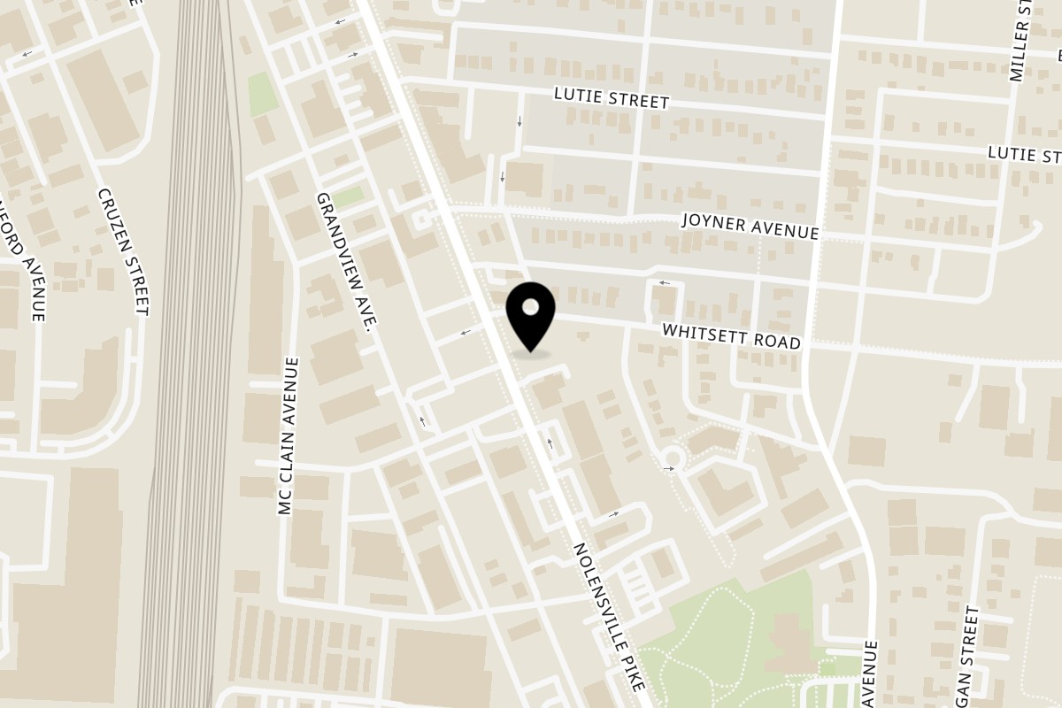 Map showing the location of Sahara Grill & Cafe on 2638 Nolensville Pk in Nashville
